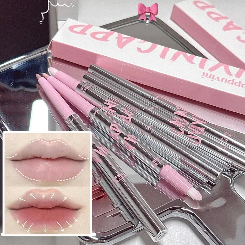 Nude Matte Lip Liner With Lip Brush Korean Natural Pink
