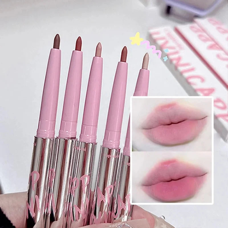 Nude Matte Lip Liner With Lip Brush Korean Natural Pink