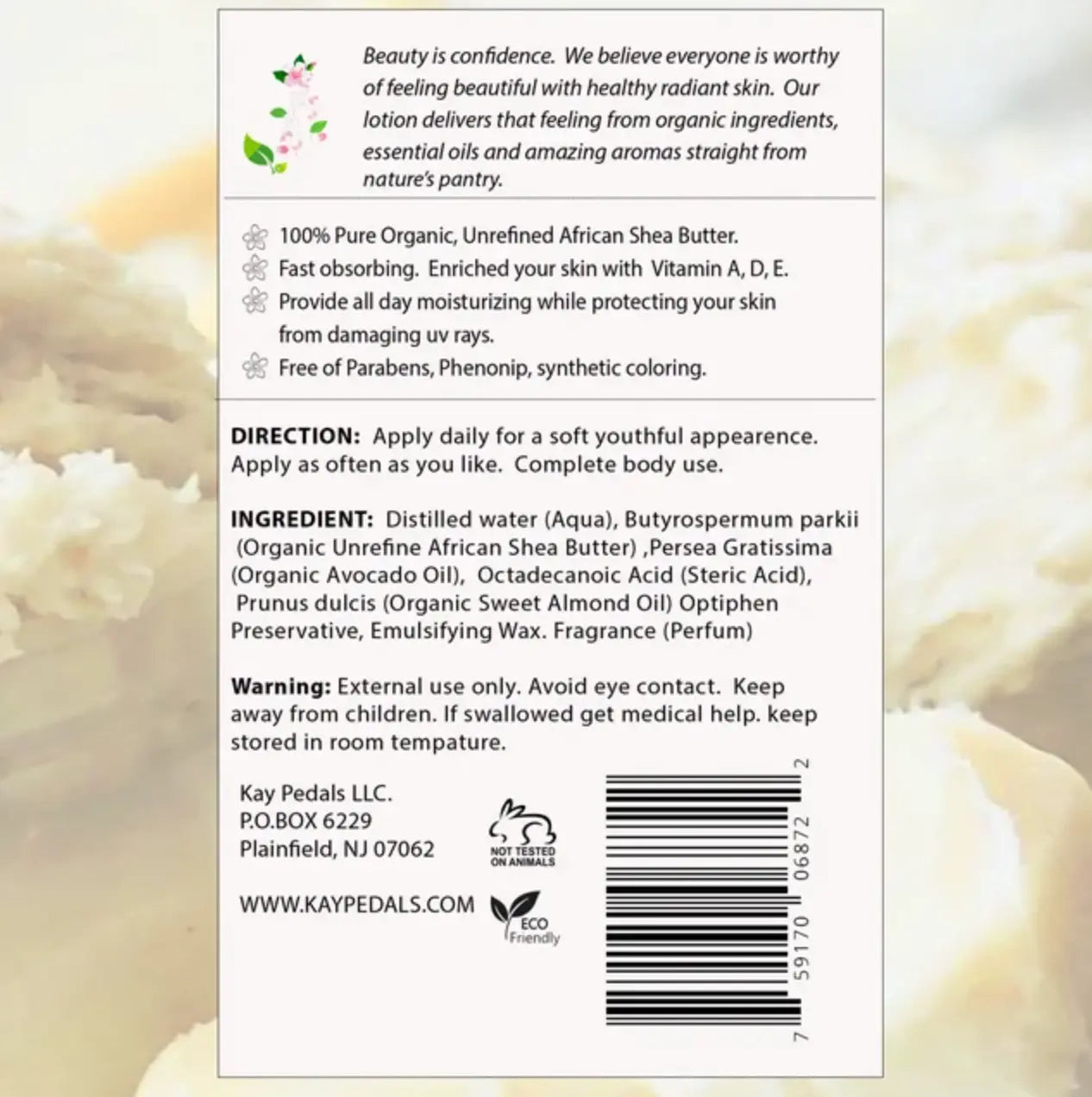 Oatmeal and Honey Natural Organic Body Lotion