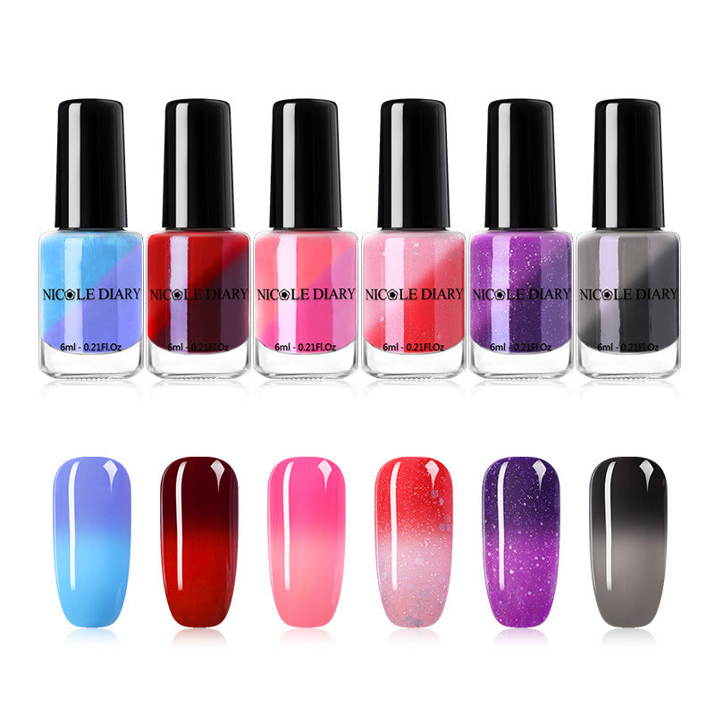 Peelable Glitter Nail Polish Color-changing
