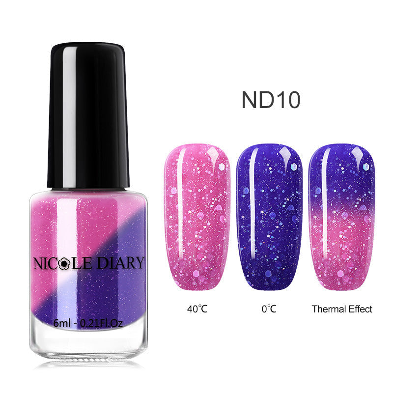 Peelable Glitter Nail Polish Color-changing