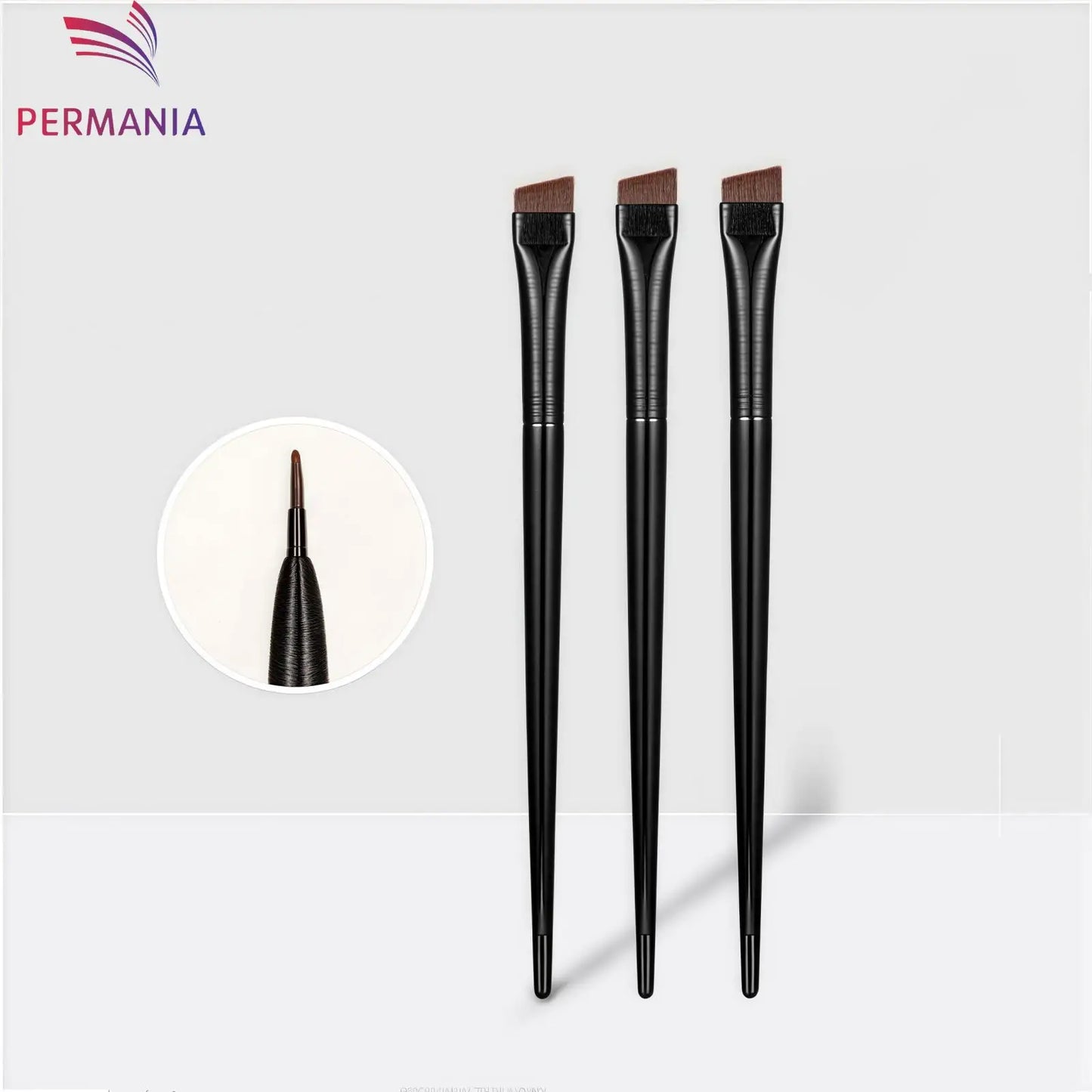 Permania Angled Eyebrow and Eyeliner Brush Set