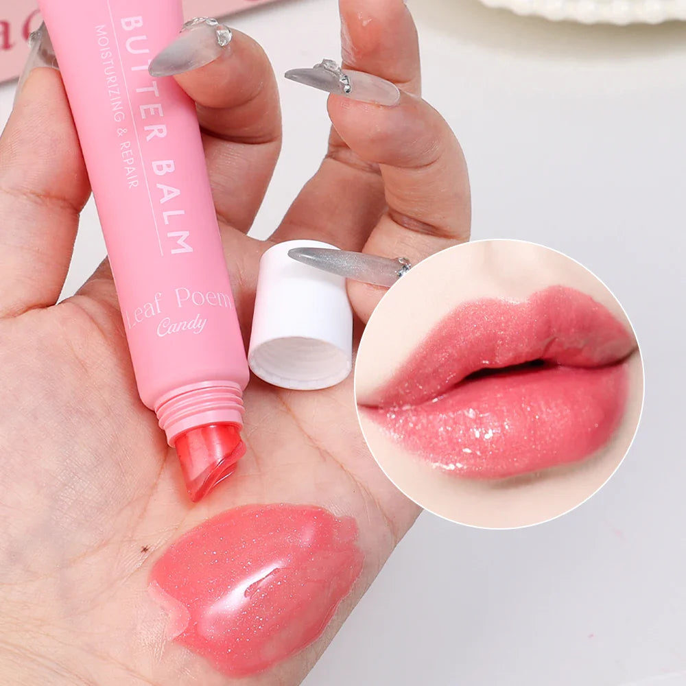 Pink Moisturizing Lip Gloss Soft Tube Plumping Nude Balm