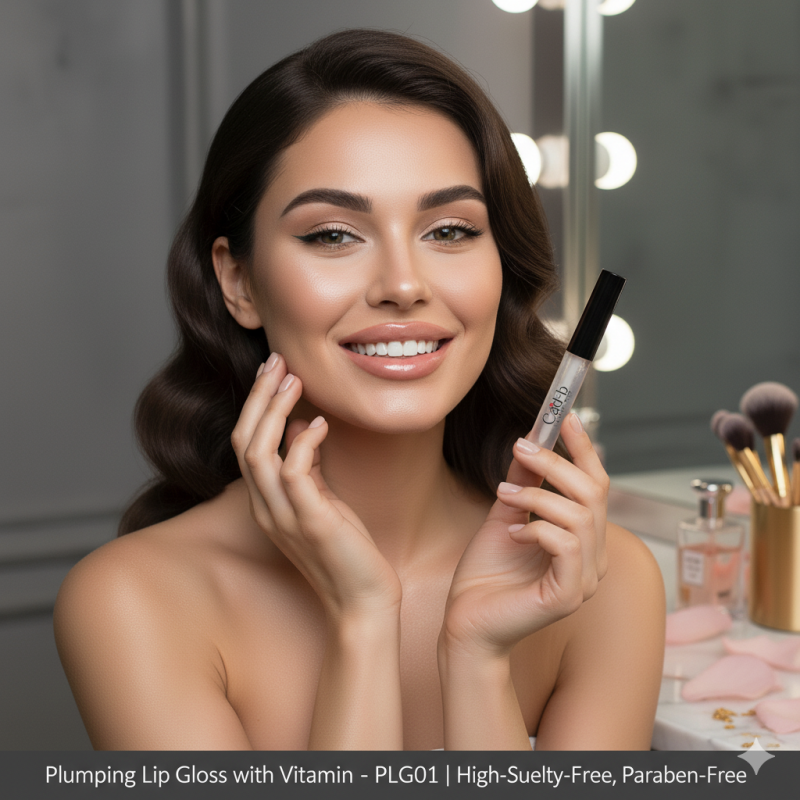 Plumping Lip Gloss with Vitamin E – PLG01 | High-Shine, Cruelty-Free, Paraben-Free
