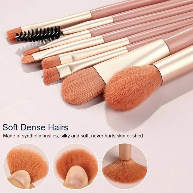 Portable 8Pcs Makeup Brush Set for Flawless Application