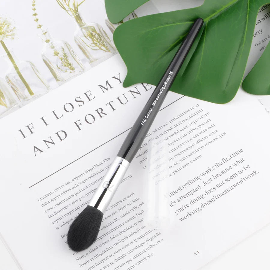Pro Makeup Brushes with Black Handle