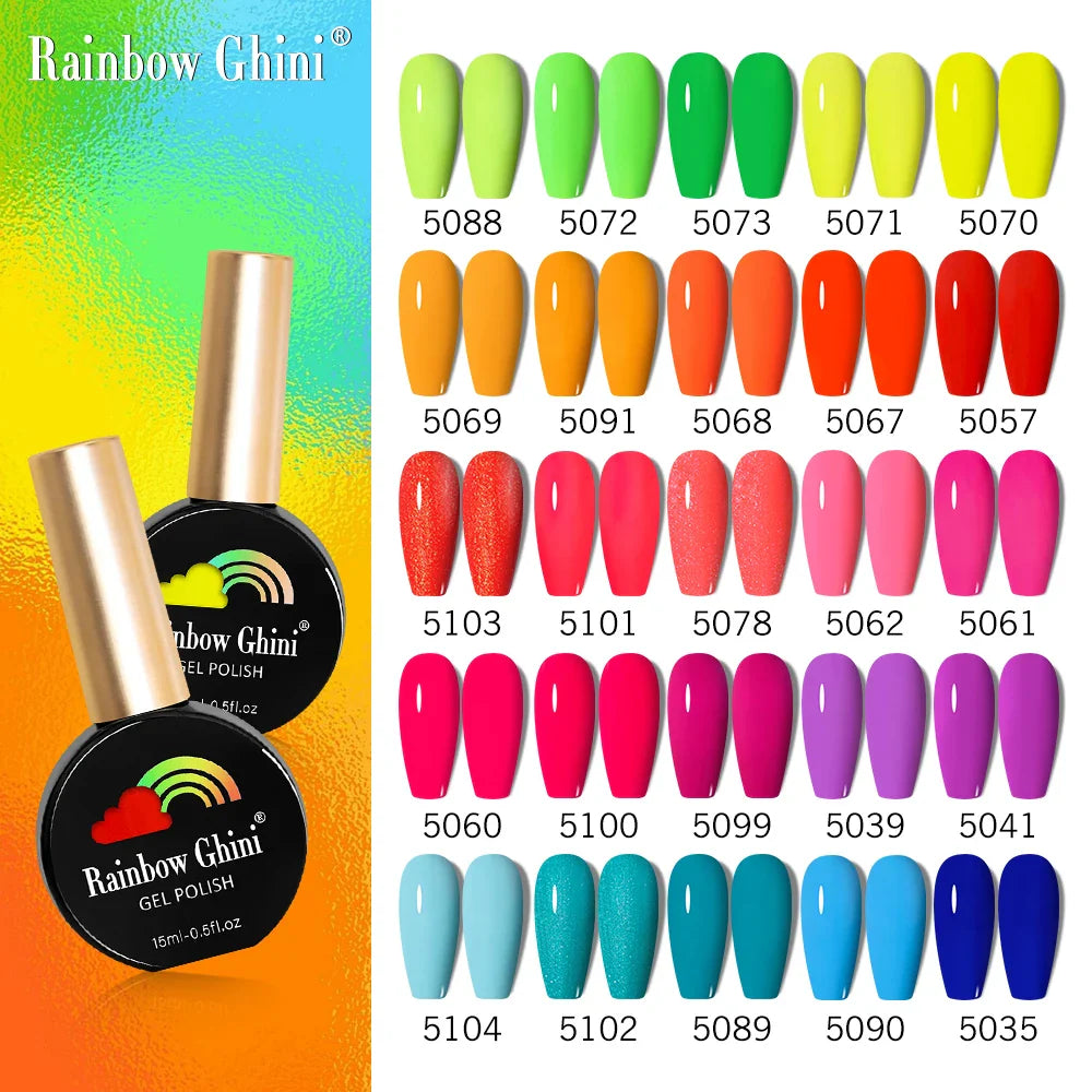 Rainbow Ghini 15ml Neon Gel Nail Polish