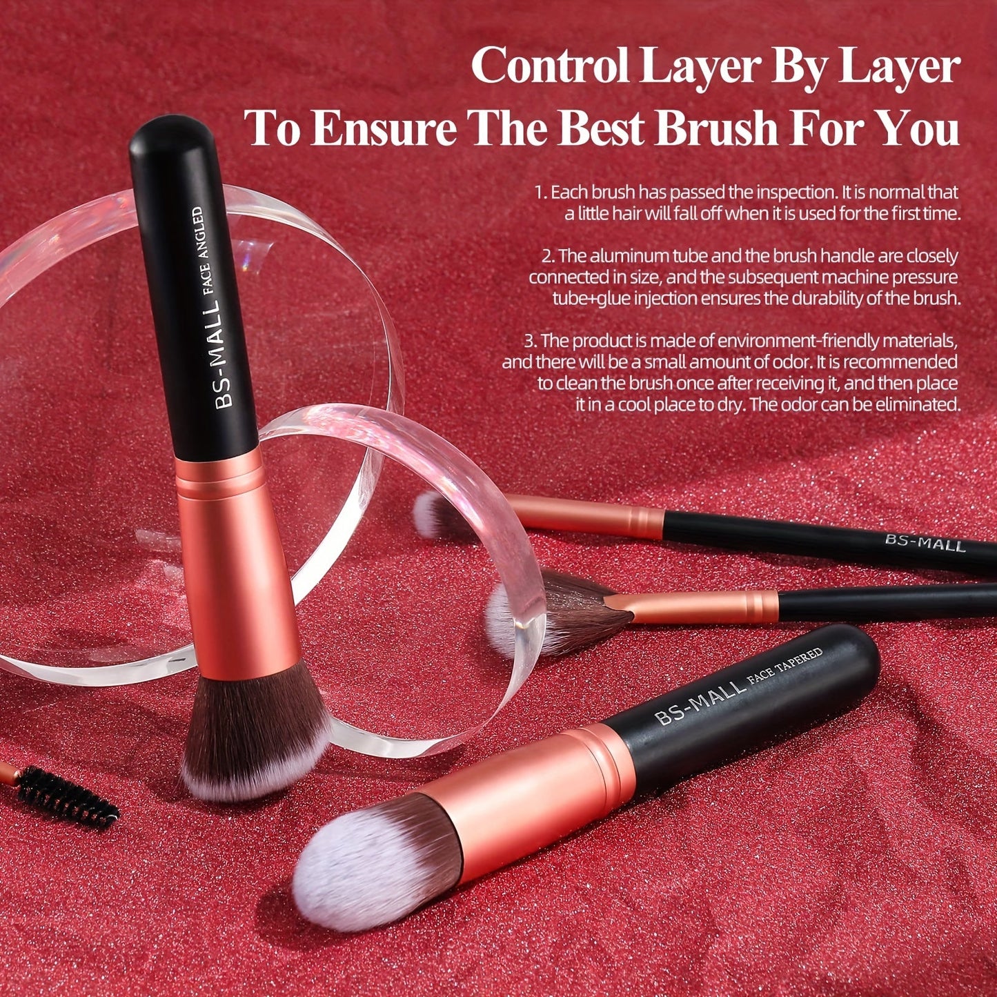 Rose Gold Makeup Brushes with Case