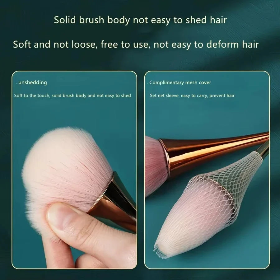 Rose Golden Fan Makeup Brush Set