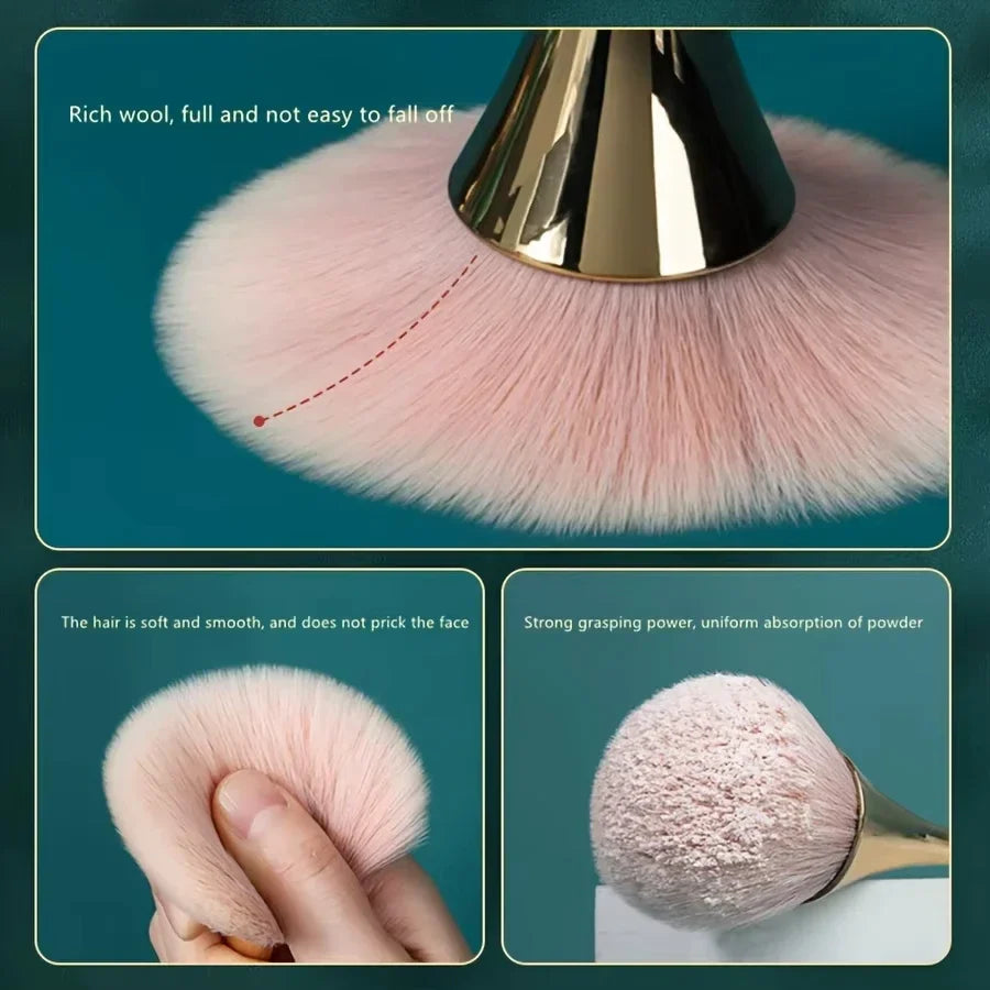 Rose Golden Fan Makeup Brush Set