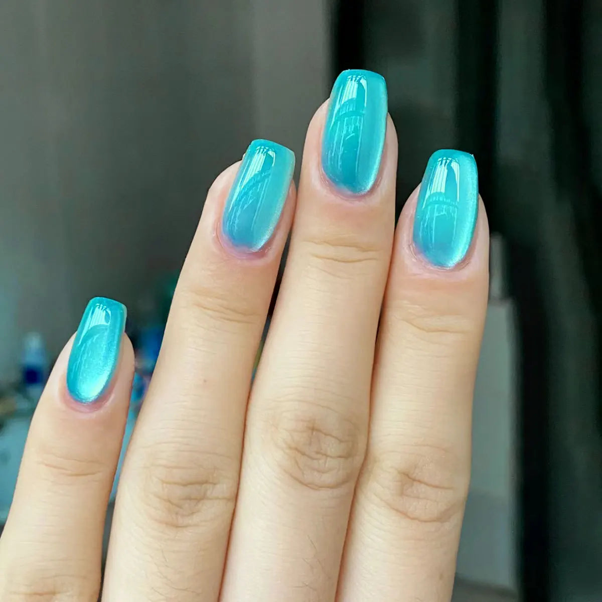 Gradient White Fake Nail Short Square Ballet Simple False Nails