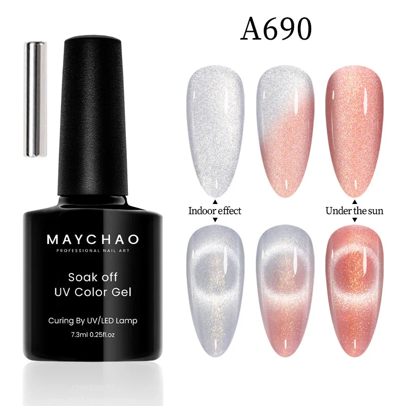 Maychao 12ml Cat Eye Gel Nail Polish Rainbow Effect