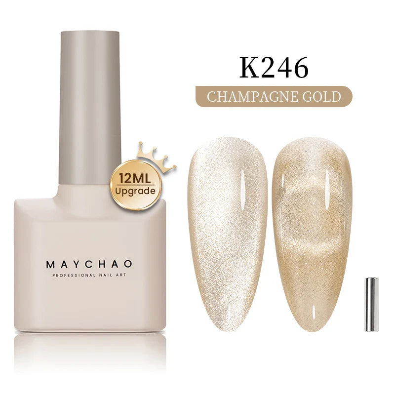 Maychao 12ml Cat Eye Gel Nail Polish Rainbow Effect