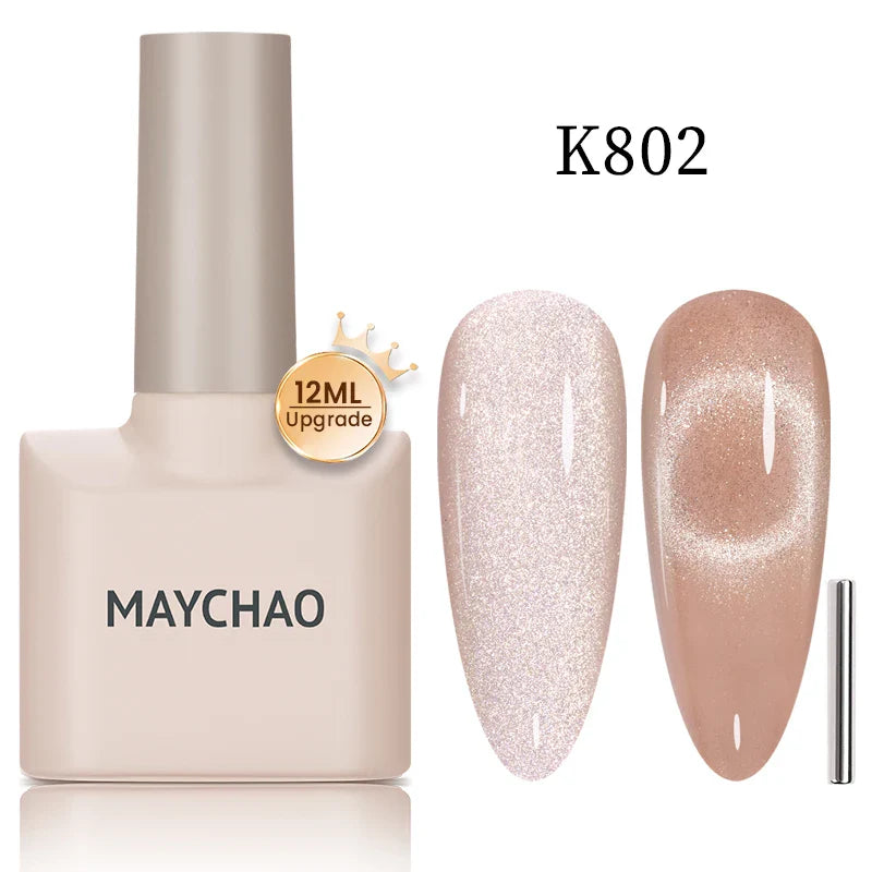 Maychao 12ml Cat Eye Gel Nail Polish Rainbow Effect