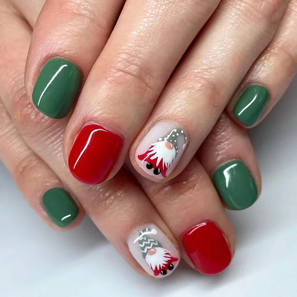 Santa Claus Fake Nail Tips - Festive Nail Art