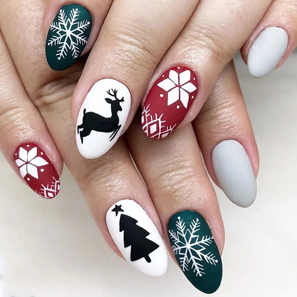 Santa Claus Fake Nail Tips - Festive Nail Art