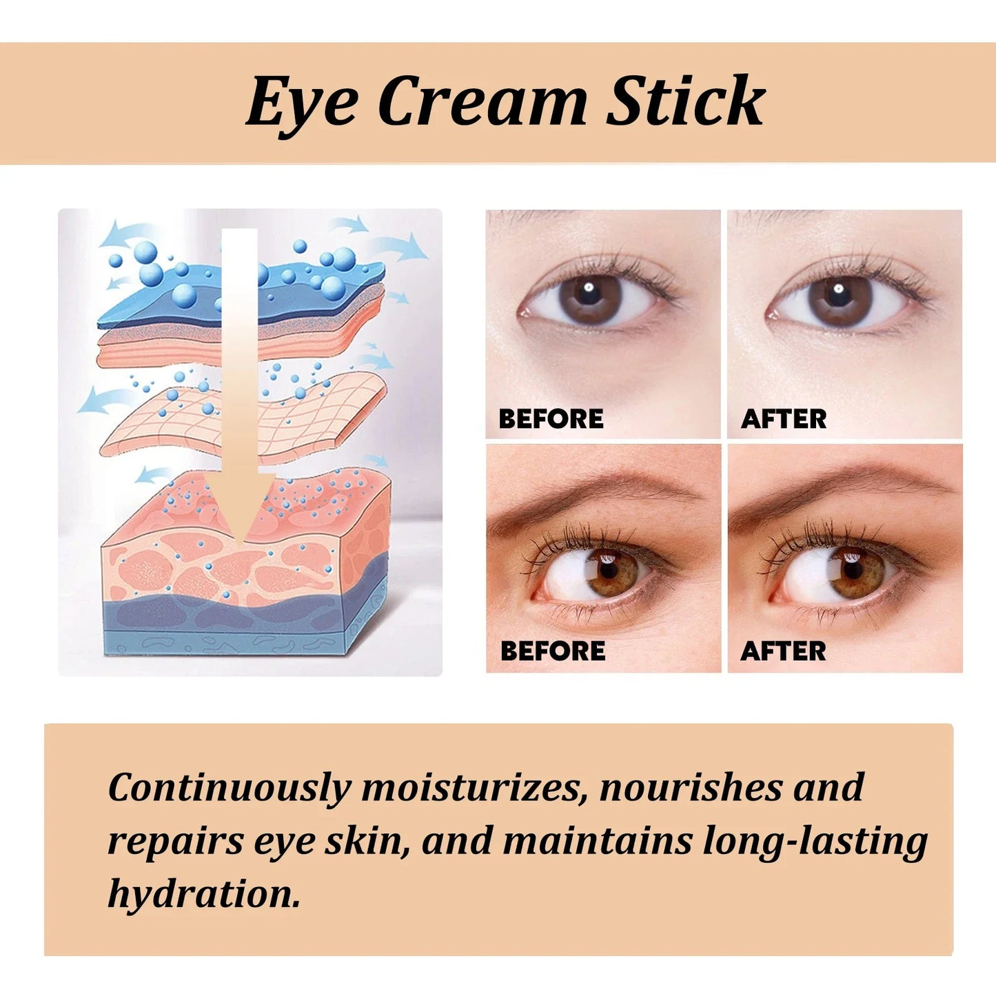 Snail Eye Cream Stick Collagen Fade Fine Lines Wrinkle