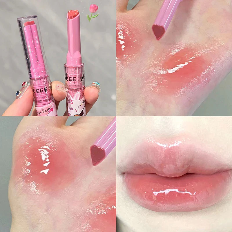 Solid Lip Gloss Gege Bear Garden Pink Rabbit Lip Balm Set