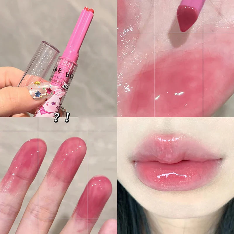 Solid Lip Gloss Gege Bear Garden Pink Rabbit Lip Balm Set