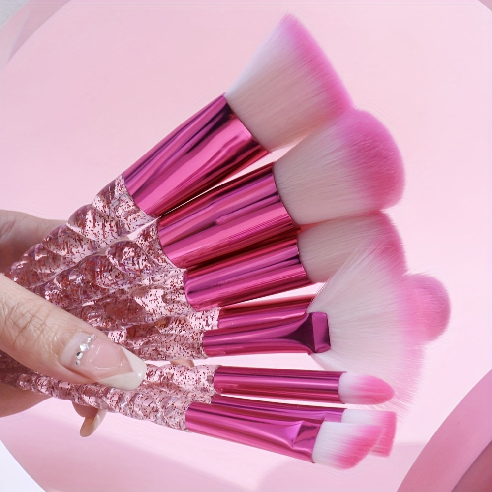 Stylish Glitter Handle Makeup Brush Set
