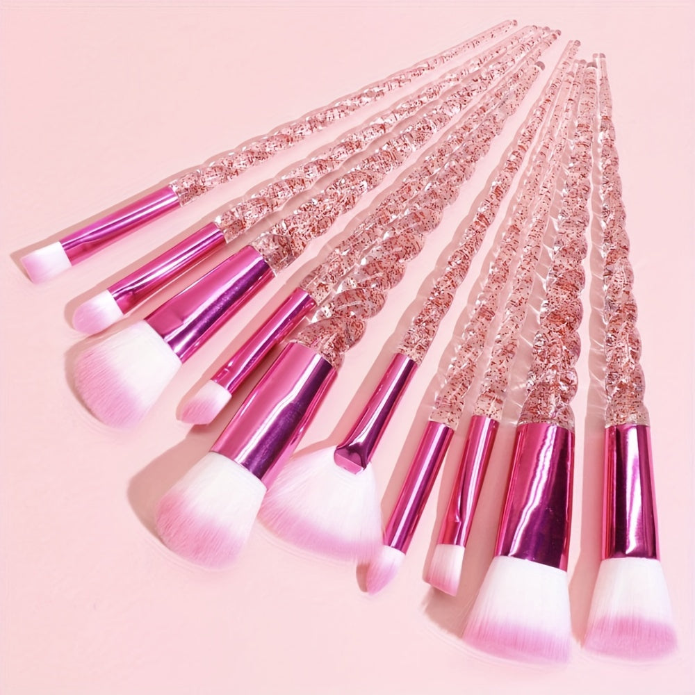 Stylish Glitter Handle Makeup Brush Set