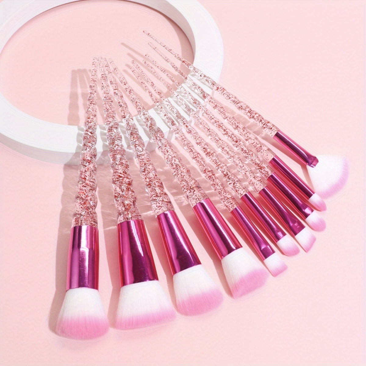 Stylish Glitter Handle Makeup Brush Set