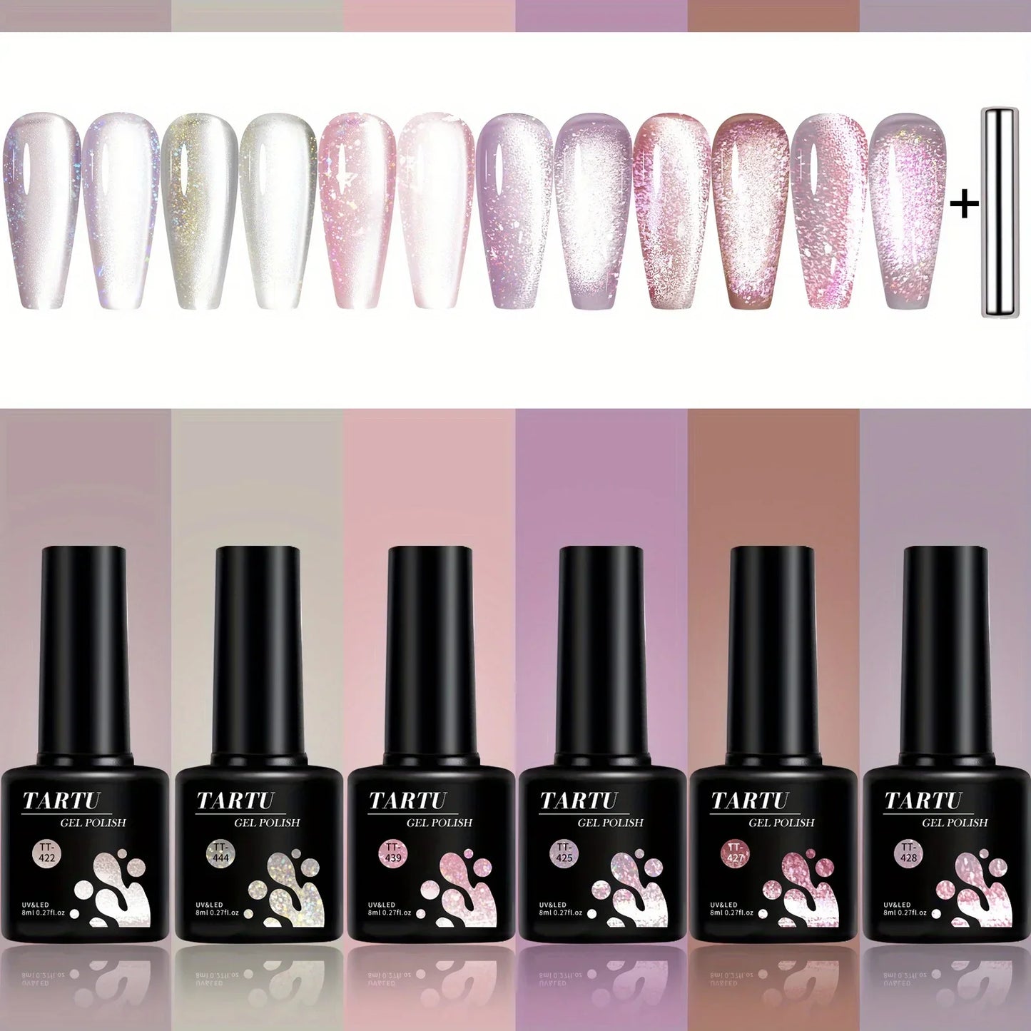 TARTU 6pcs Cat Eye Gel Nail Polish Set