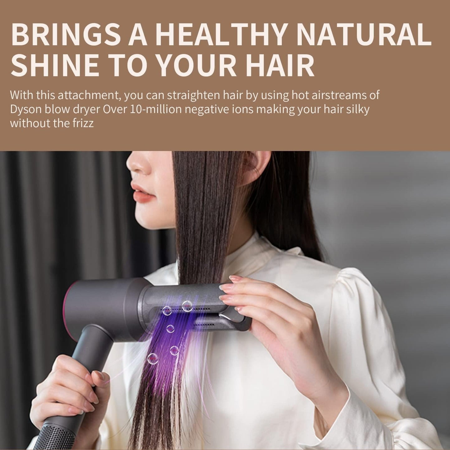 NNEIDS Dyson Hair Dryer Straight Nozzle Attachment With Styling Plate Clamp