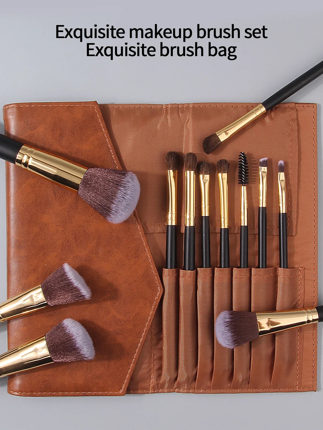 Travel Makeup Essentials Brush Set with Bag