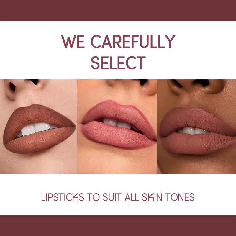 USHAS 12 Color Lip Liner Plus Lipstick Set Long Lasting Matte
