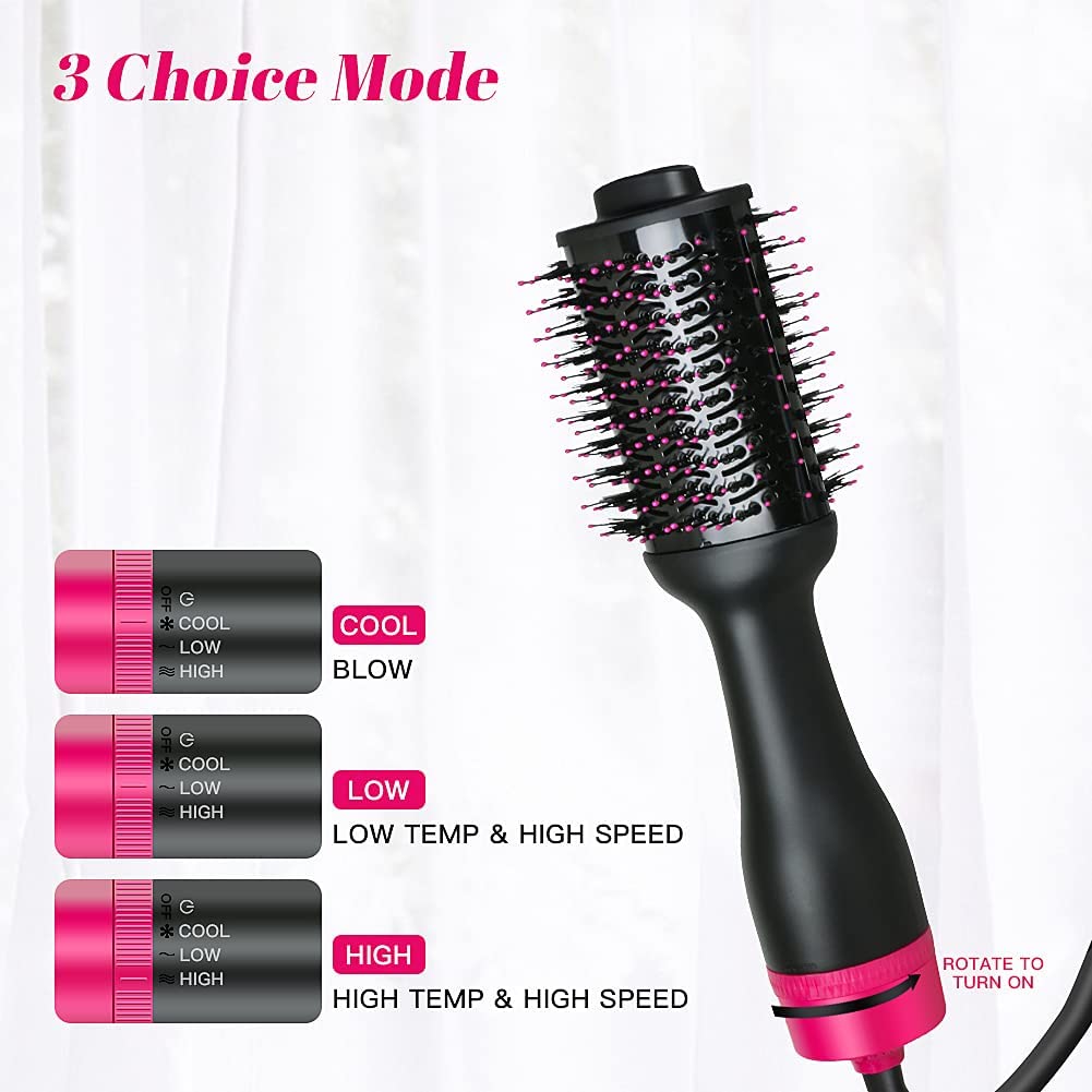 NNEDSZ -Step Hair Dryer Negative Ion Anti-Frizz Blowout for Drying,Straightening, Curling and Volumizer (AU Plug)