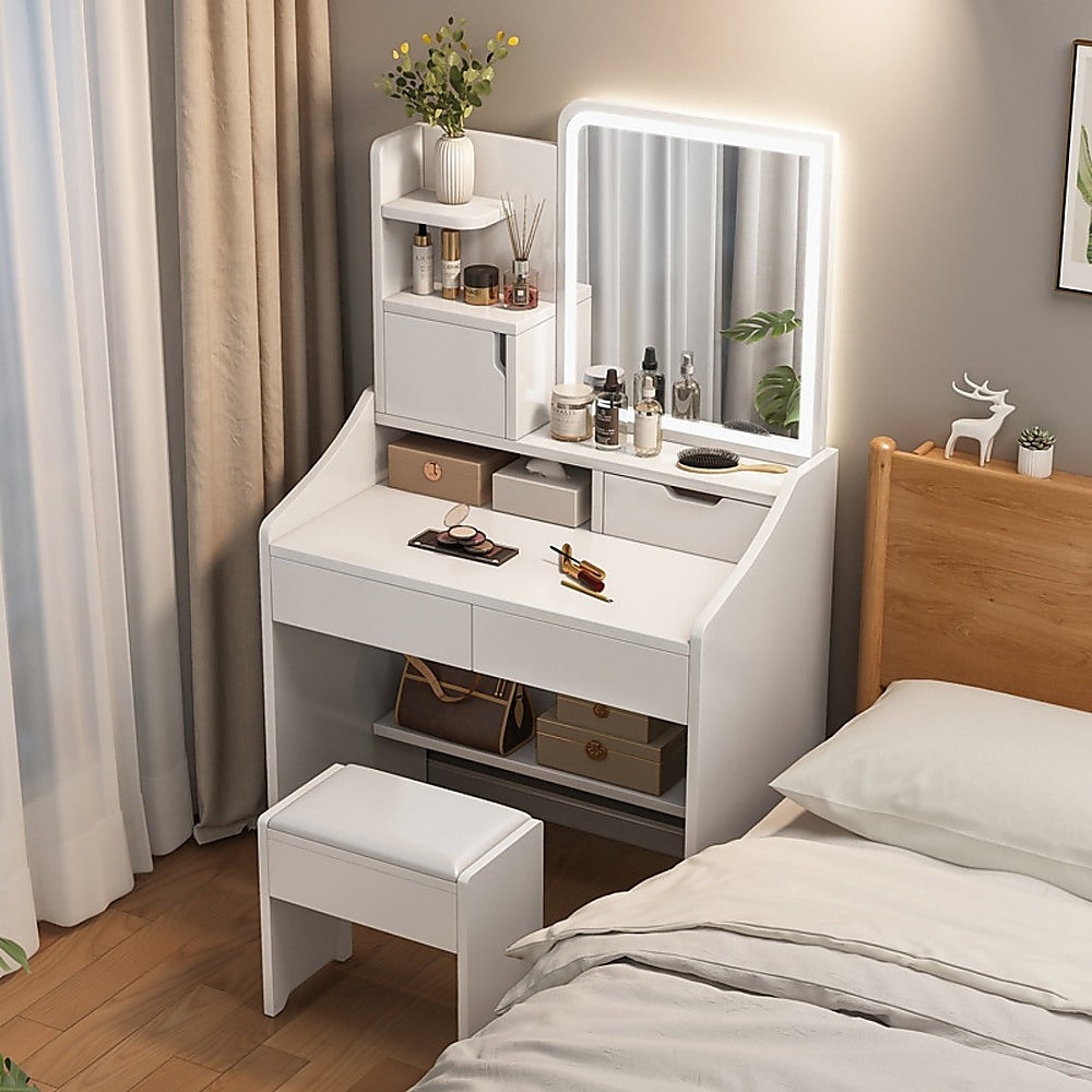 NNEDSZ Makeup Vanity Mirror Desk Table with LED Lighting
