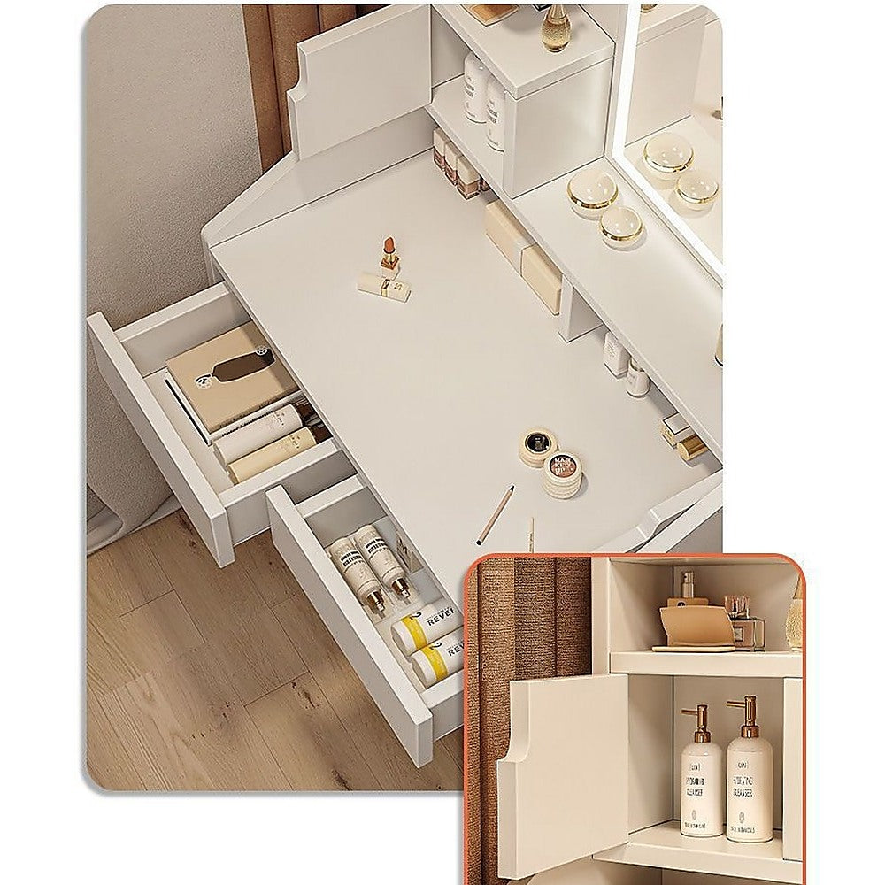 NNEDSZ Makeup Vanity Mirror Desk Table with LED Lighting