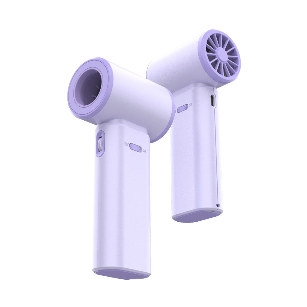 NNEDSZ Purple Portable 2-in-1 Mini Handheld Fan and Hair Dryer