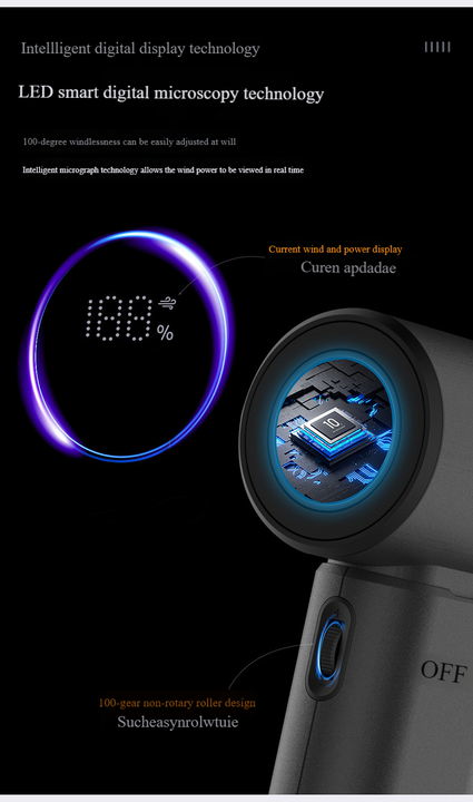 NNEDSZ Purple Portable 2-in-1 Mini Handheld Fan and Hair Dryer