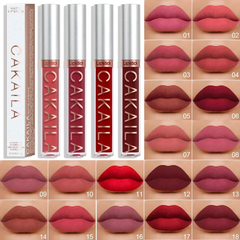 Velvet Matte Lipstick Lip Gloss Light Red Long Lasting