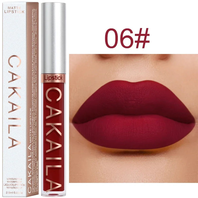 Velvet Matte Lipstick Lip Gloss Light Red Long Lasting