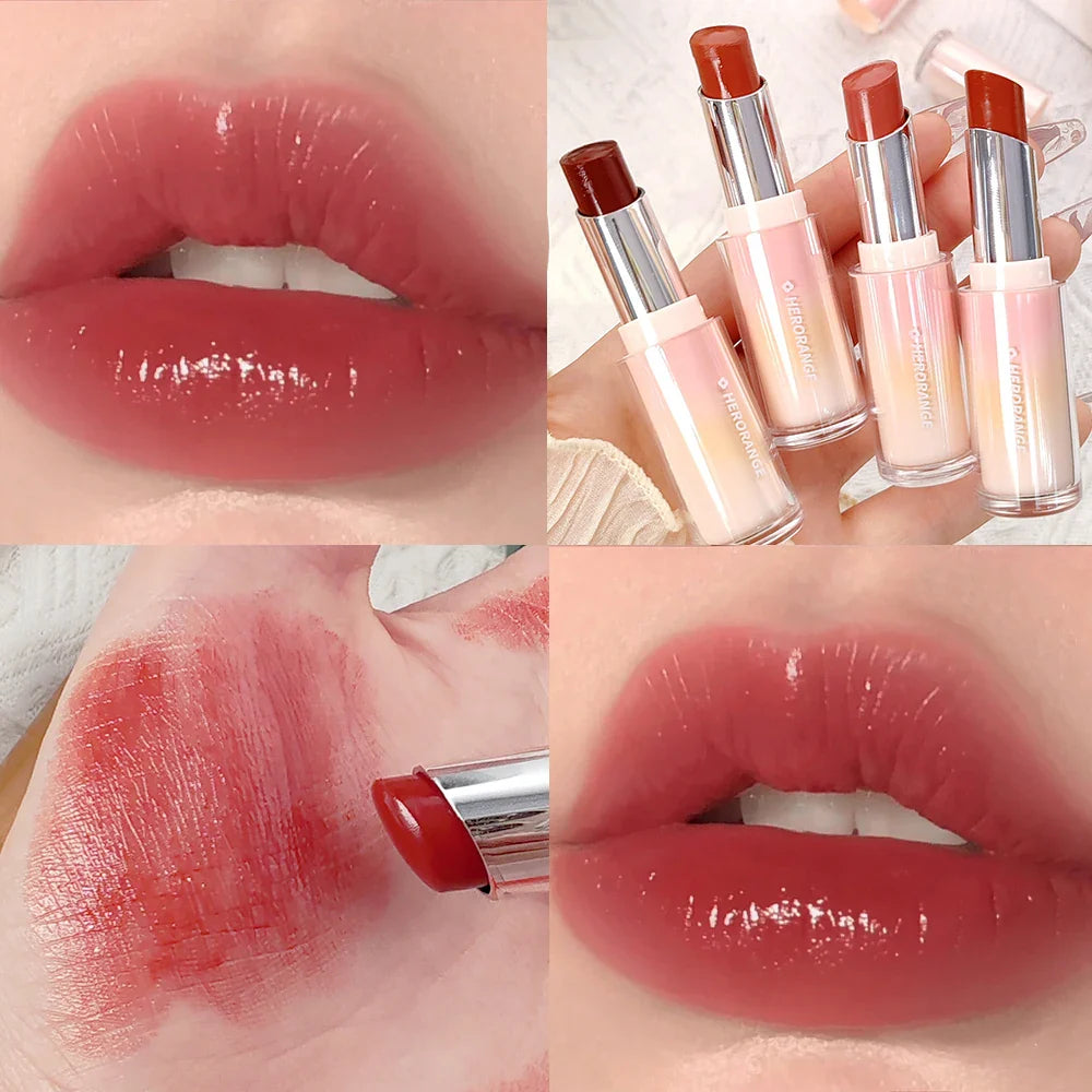 Water Mirror Solid Lip Gloss Lipstick Nude Lip Tint Moisturizing