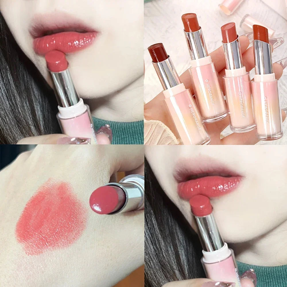 Water Mirror Solid Lip Gloss Lipstick Nude Lip Tint Moisturizing