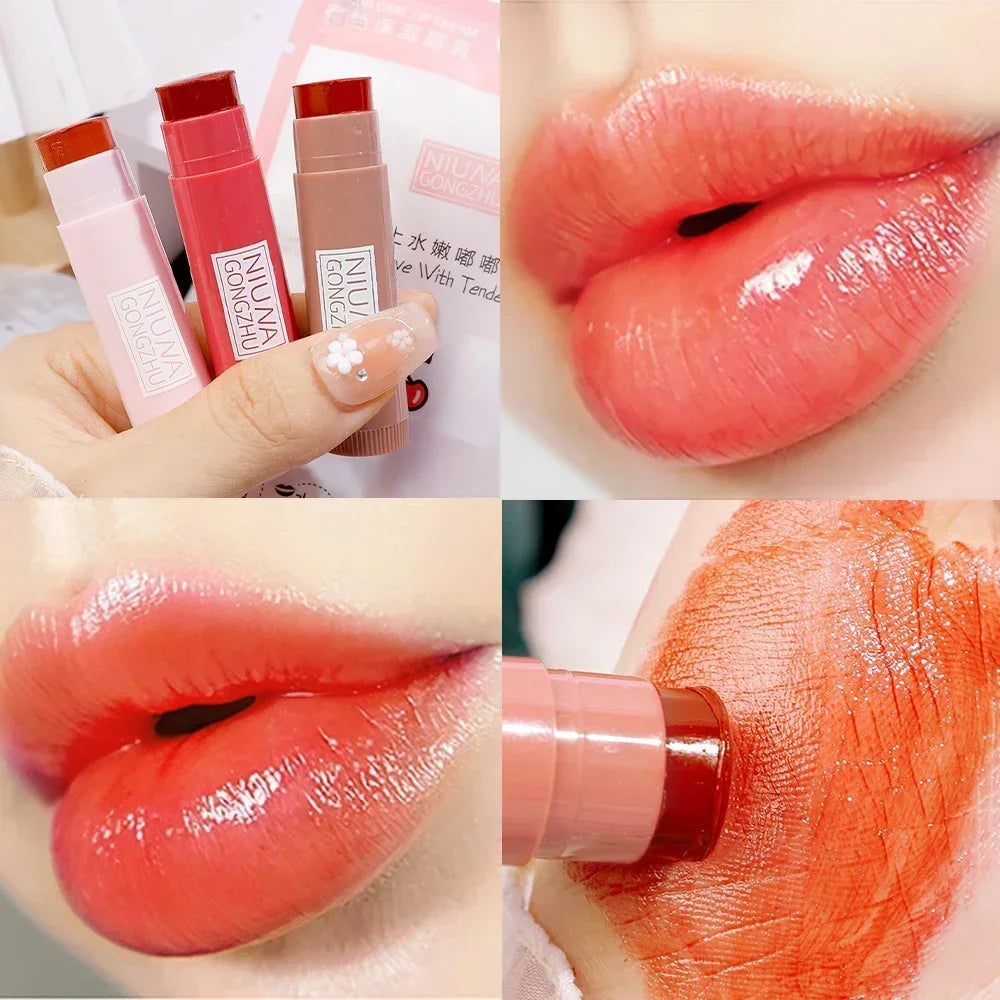 Water Mirror Solid Lip Gloss Lipstick Nude Lip Tint Moisturizing