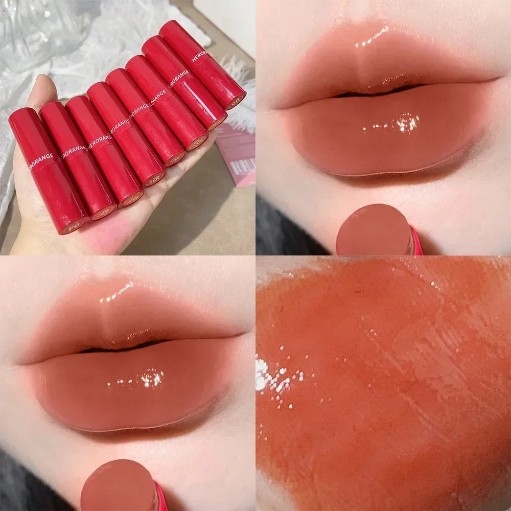 Water Mirror Solid Lip Gloss Lipstick Nude Lip Tint Moisturizing