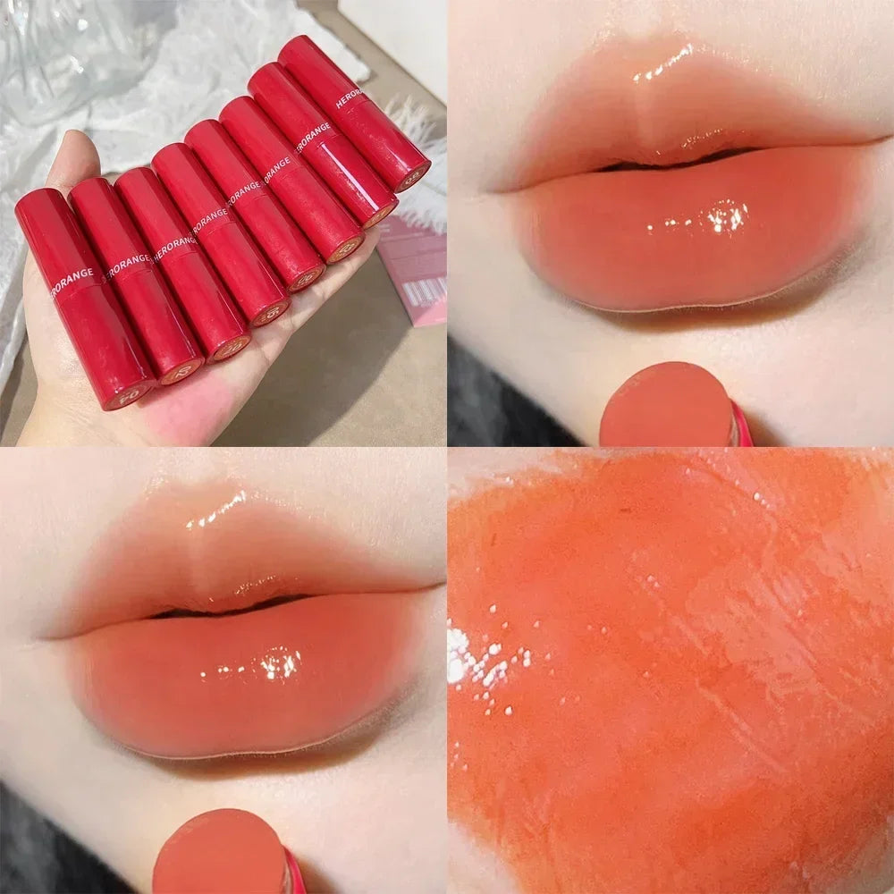 Water Mirror Solid Lip Gloss Lipstick Nude Lip Tint Moisturizing