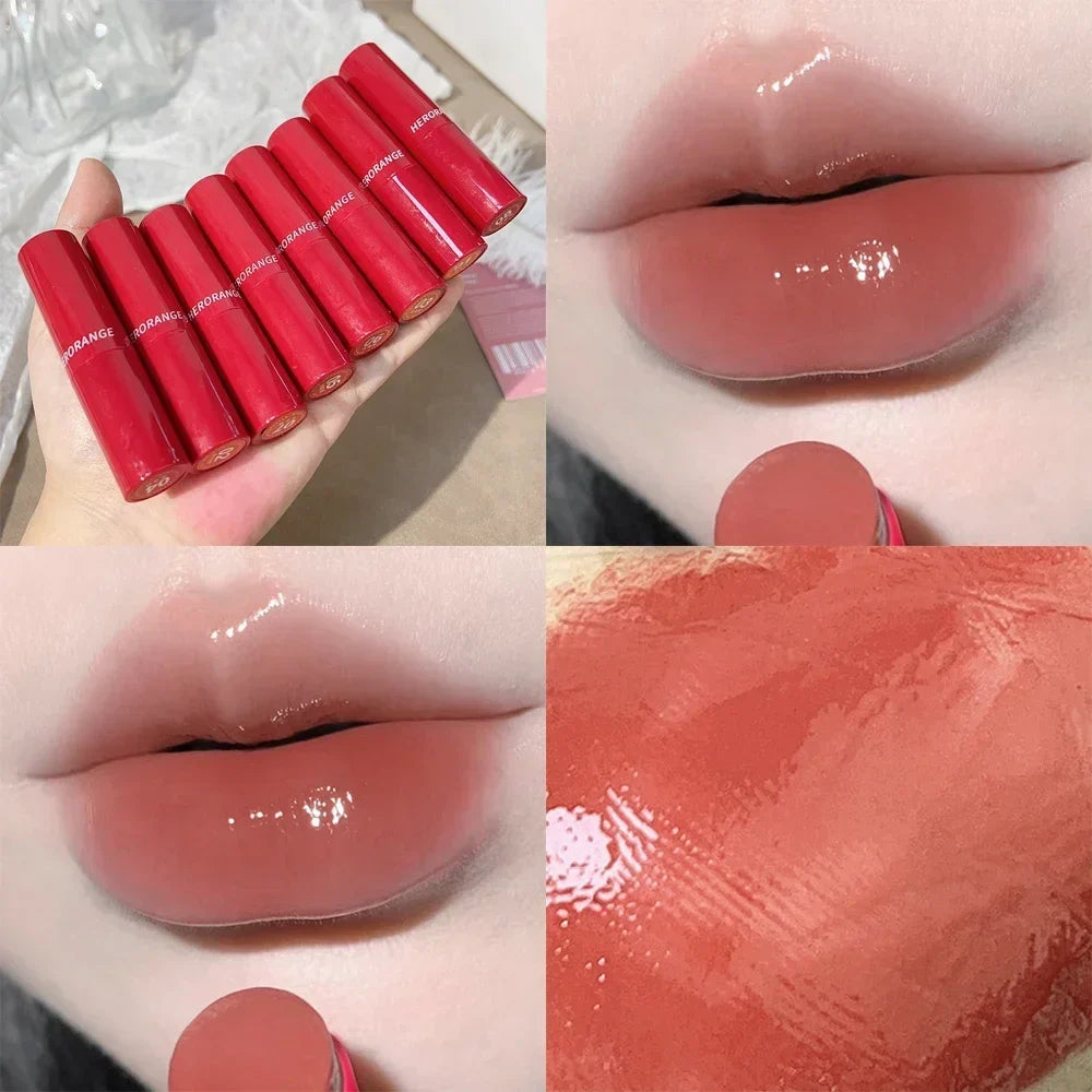 Water Mirror Solid Lip Gloss Lipstick Nude Lip Tint Moisturizing