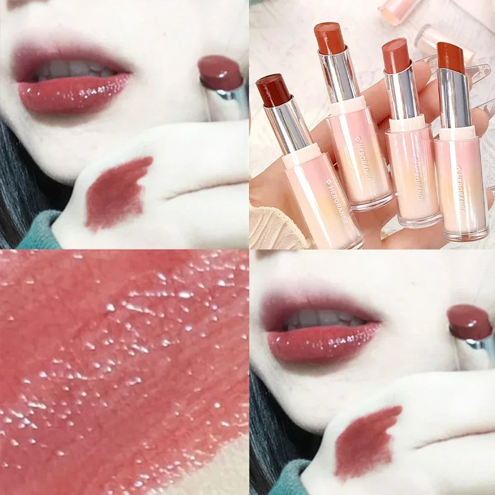Water Mirror Solid Lip Gloss Lipstick Nude Lip Tint Moisturizing