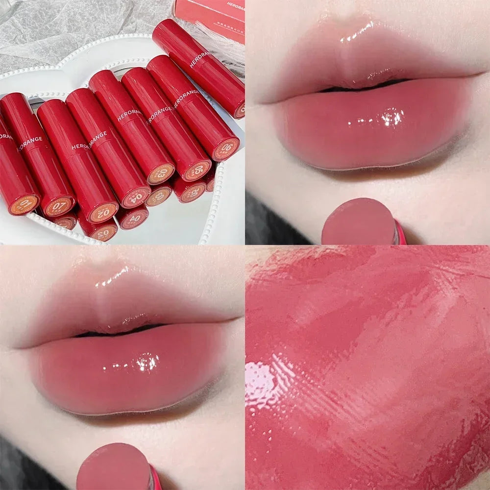 Water Mirror Solid Lip Gloss Lipstick Nude Lip Tint Moisturizing