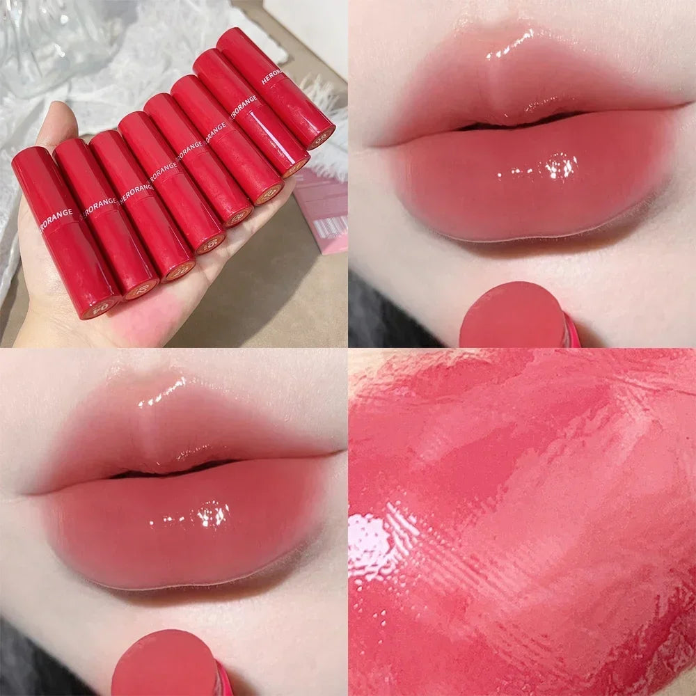 Water Mirror Solid Lip Gloss Lipstick Nude Lip Tint Moisturizing