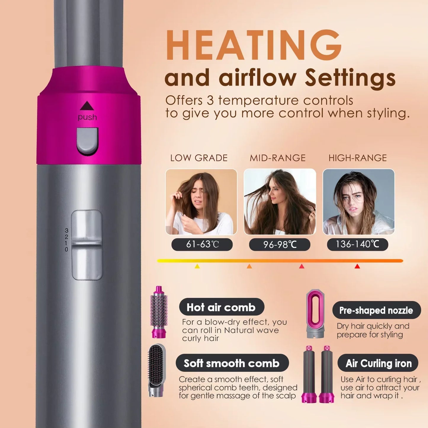 Xiaomi MIJIA 5 in 1 Hair Dryer Hot Comb Set
