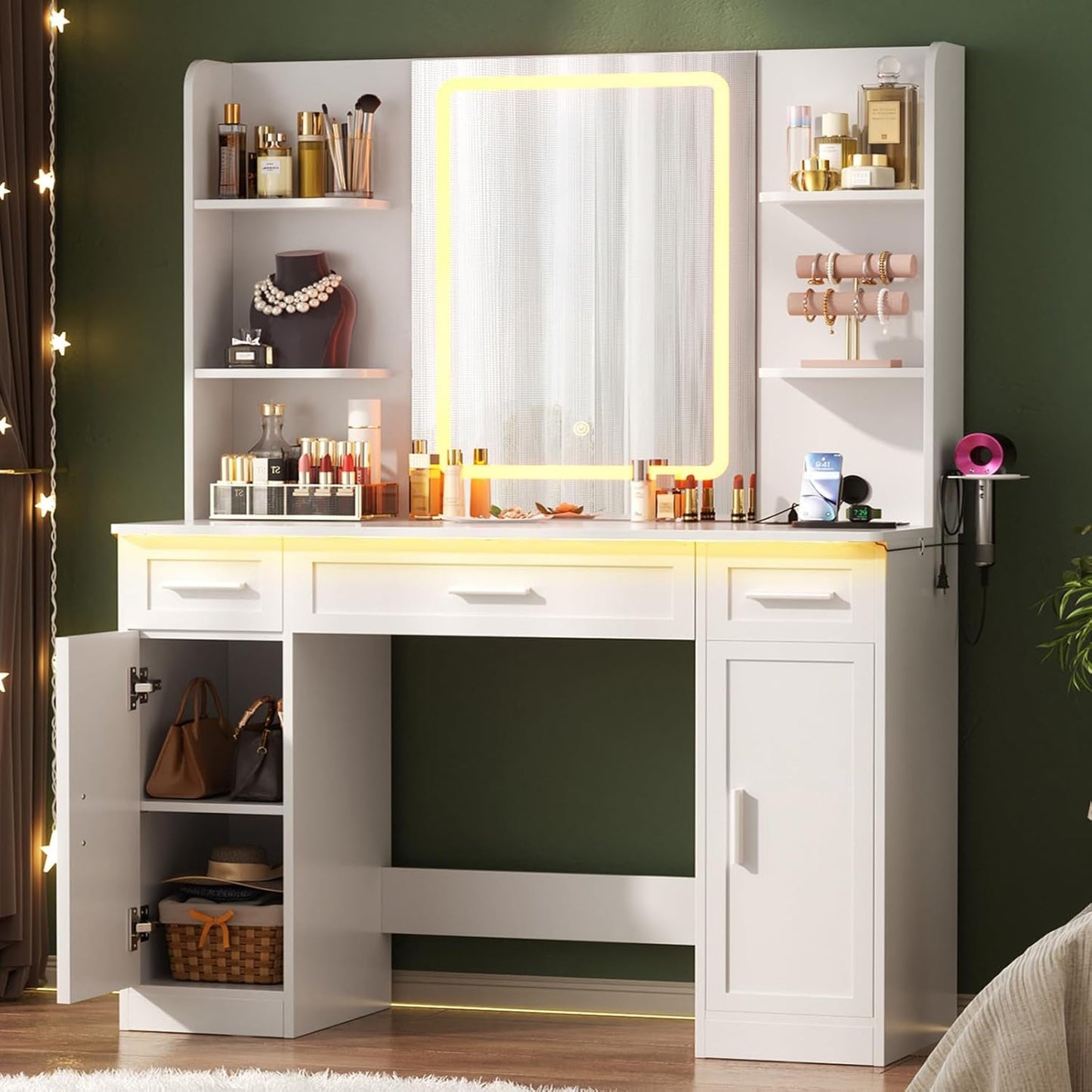 Vanity Desk 42 Inch ChromaticIllumination LED Mirror