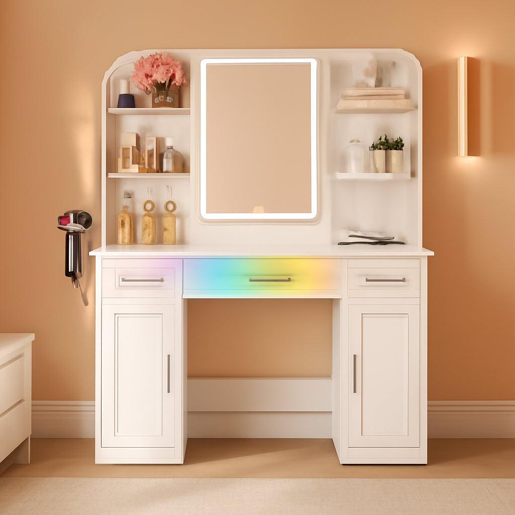 Vanity Desk 42 Inch ChromaticIllumination LED Mirror