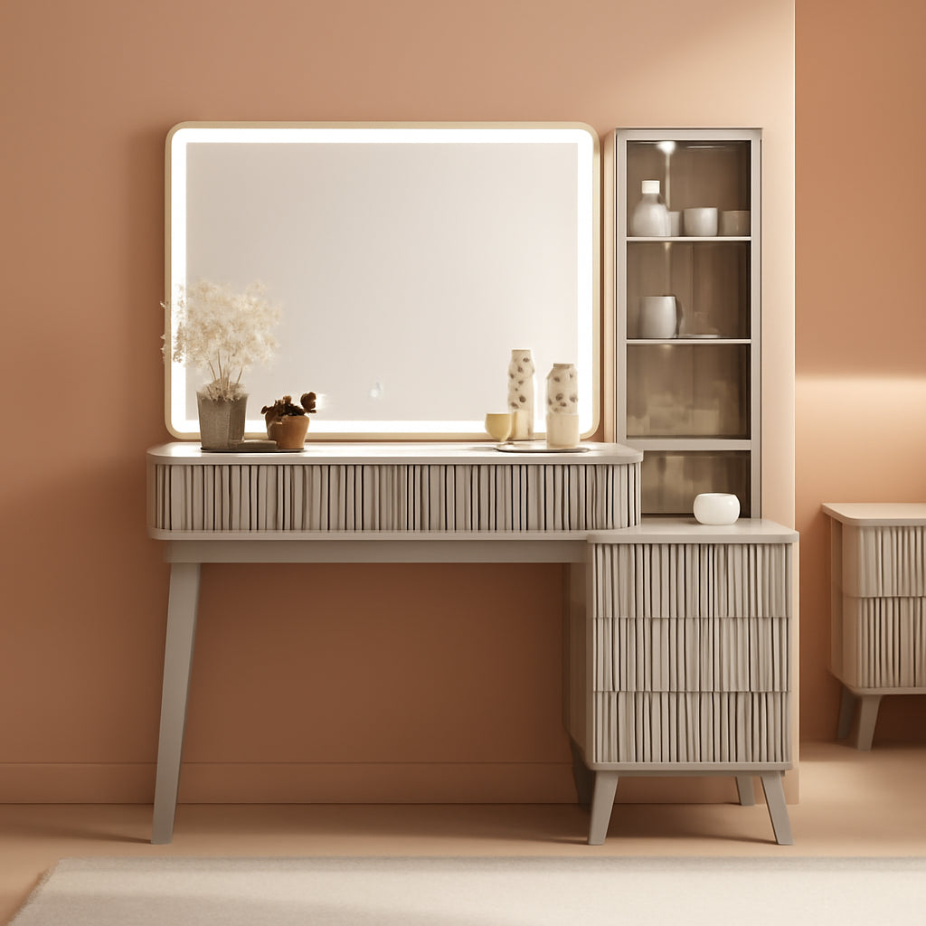 Premium Contemporary Fluted Forty Eight Vanity Desk Mirror